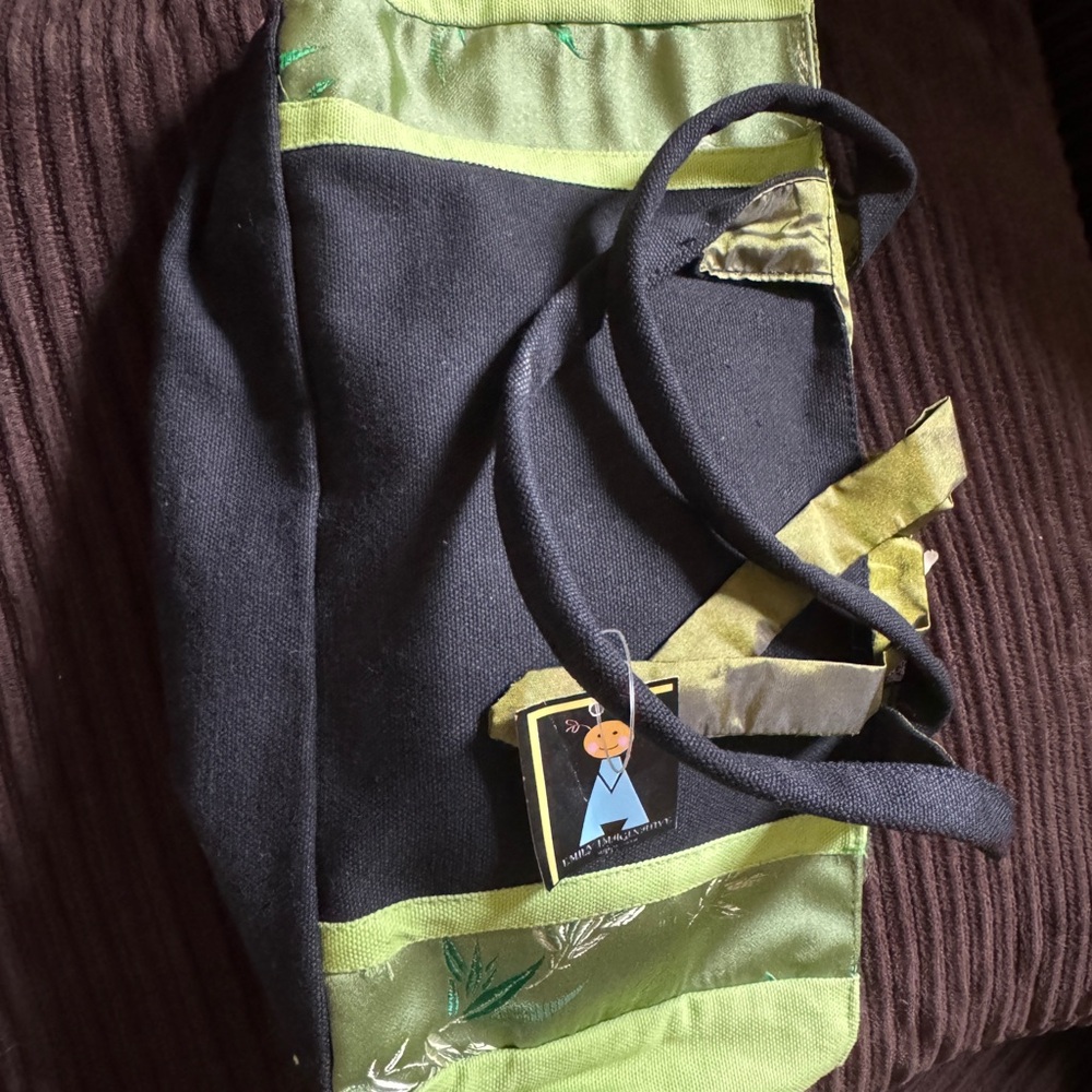 NWT Black and Green Mini Tote Bag NWT
